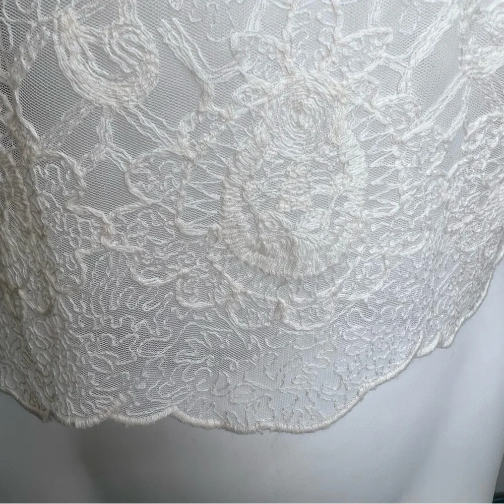 𝅺ZARA Lace Off White Blouse Size Small - Picture 6 of 8
